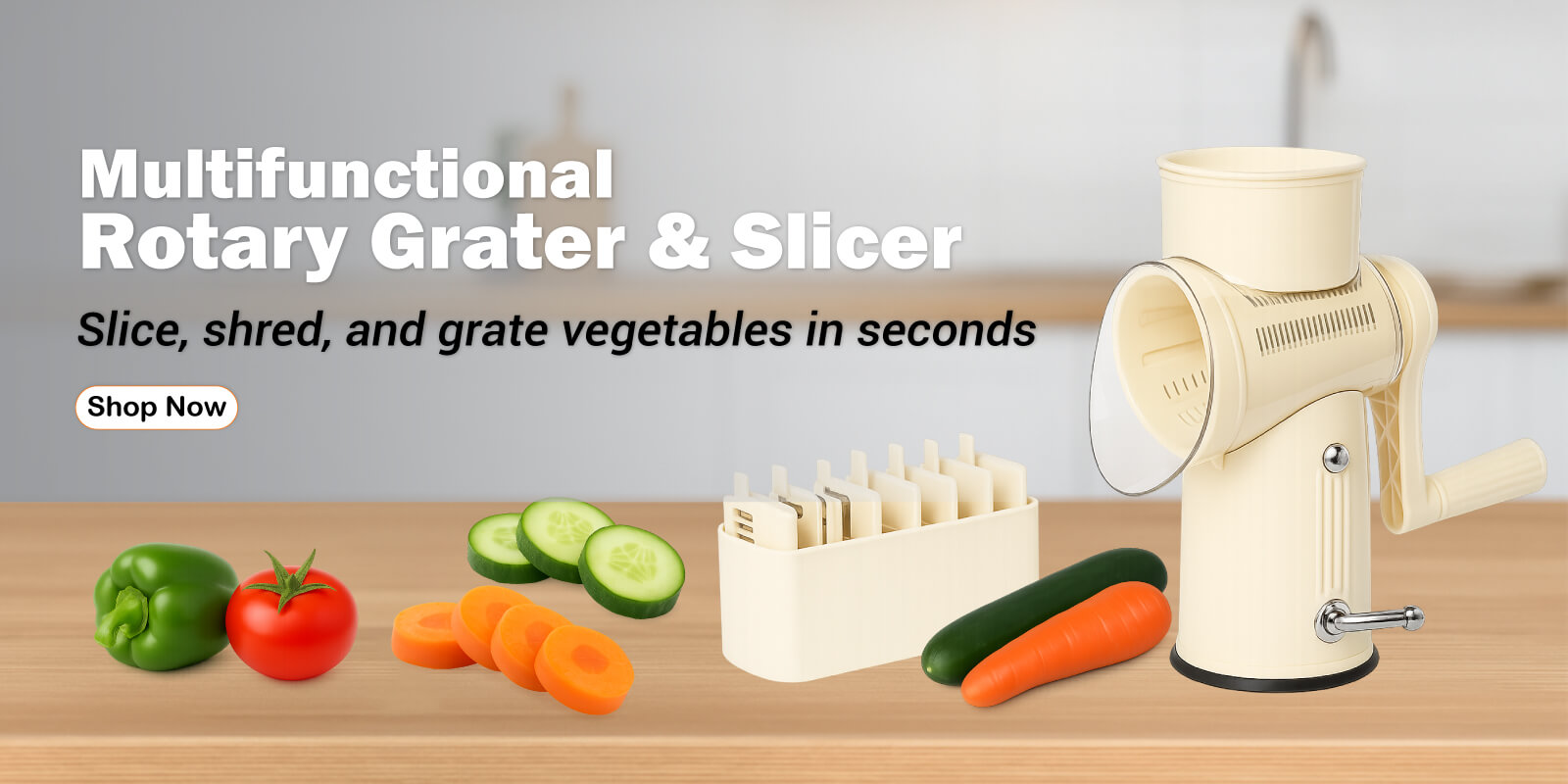 Multifunctional Rotary Grater and Slicer
