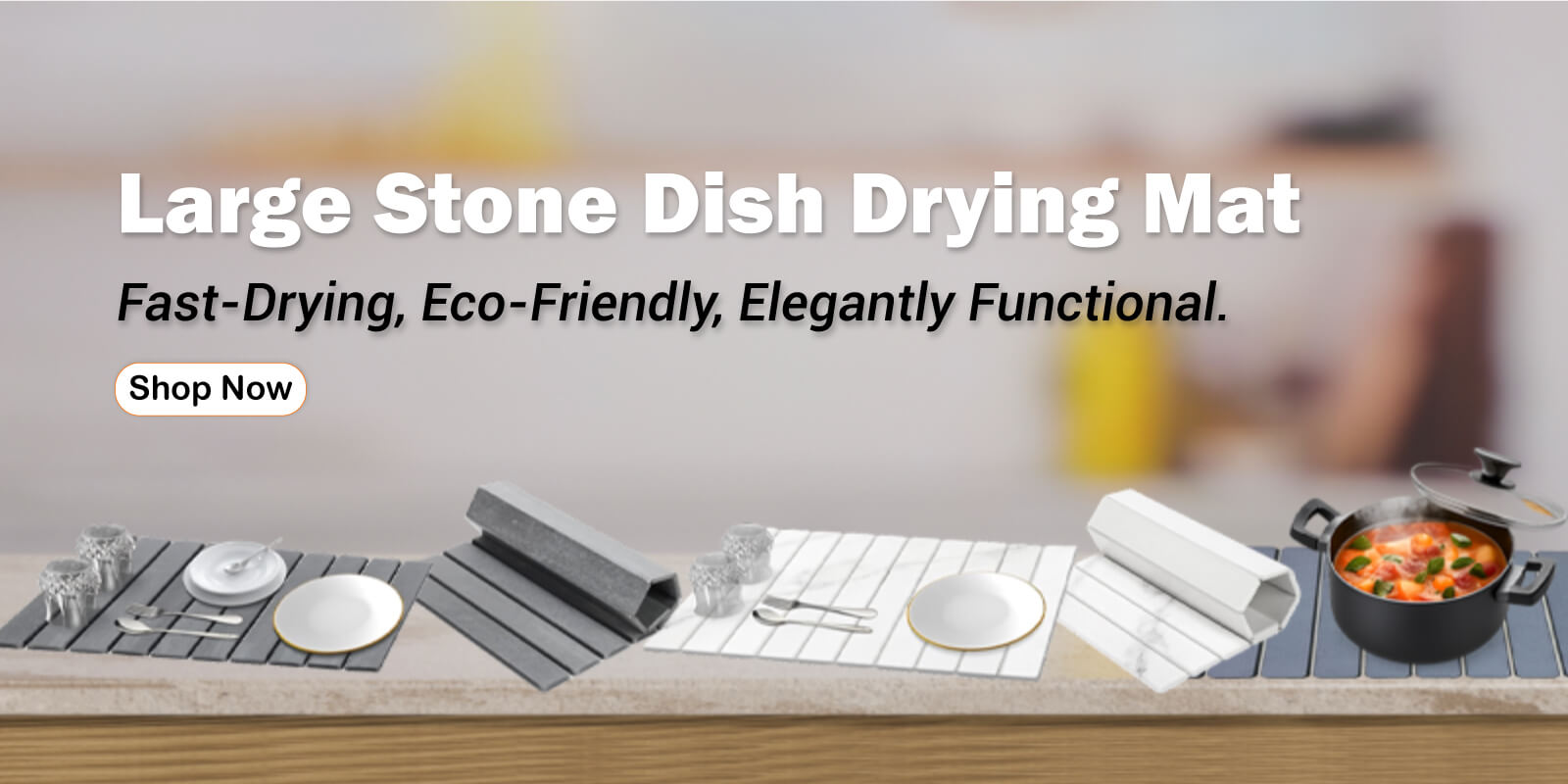 Large Stone Dish Drying Mat